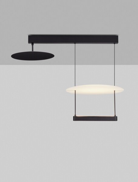LED Pendelleuchte 80 cm lang Schwarz Weiß dimmbar Design