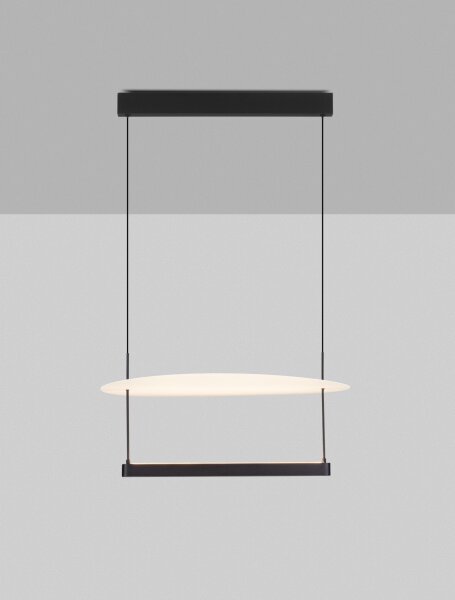 LED Hängeleuchte Schwarz Weiß 60 cm breit dimmbar Design