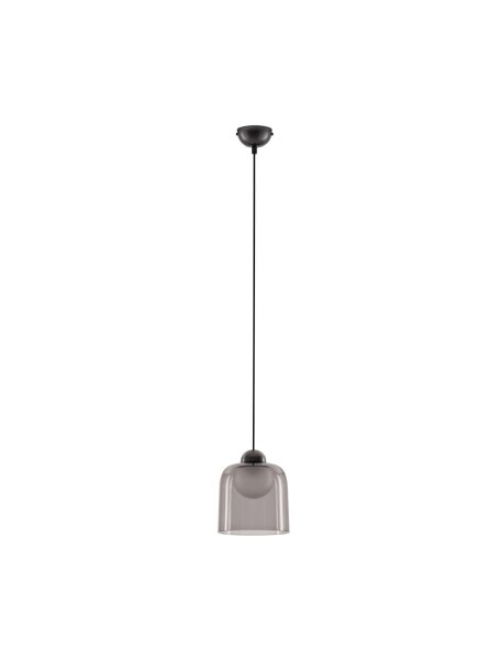 LED Pendelleuchte rund 14 cm breit Schwarz Grau Weiß Retro
