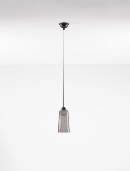 LED Hängelampe Retro Schwarz Grau Weiß 10 cm breit Kugel