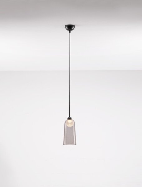 LED Hängelampe Retro Schwarz Grau Weiß 10 cm breit Kugel
