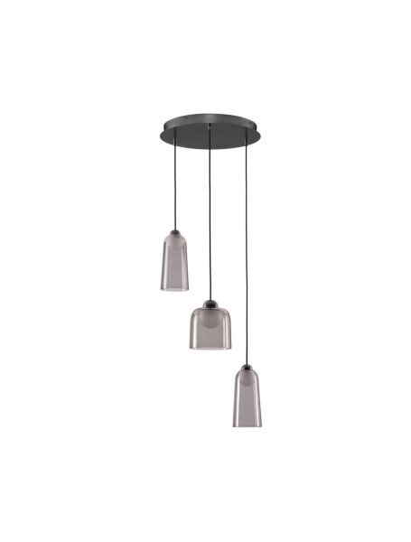 LED Hängeleuchte Schwarz Grau Weiß 35 cm breit Retro Kugel