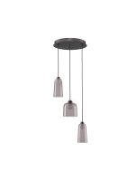 LED Hängeleuchte Schwarz Grau Weiß 35 cm breit...