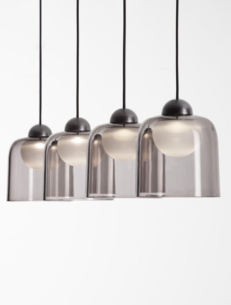 LED Pendelleuchte Schwarz Grau Weiß 100 cm lang Retro Kugel