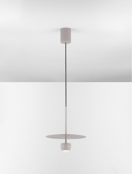 LED Hängeleuchte Beige Ø 30 cm höhenverstellbar Retro schmal