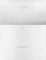 LED Pendelleuchte Weiß Ø 30 cm Retro schmal...
