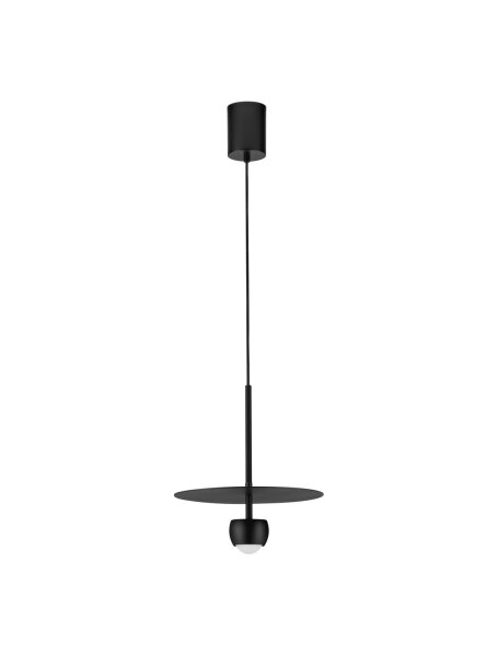 LED Hängelampe Ø 30 cm Schwarz höhenverstellbar Retro schmal