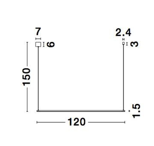 LED Hängeleuchte Schwarz 120 cm lang Design schmal warmweiß