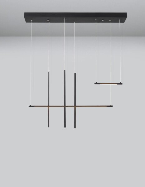 LED Pendelleuchte 110 cm lang Schwarz höhenverstellbar