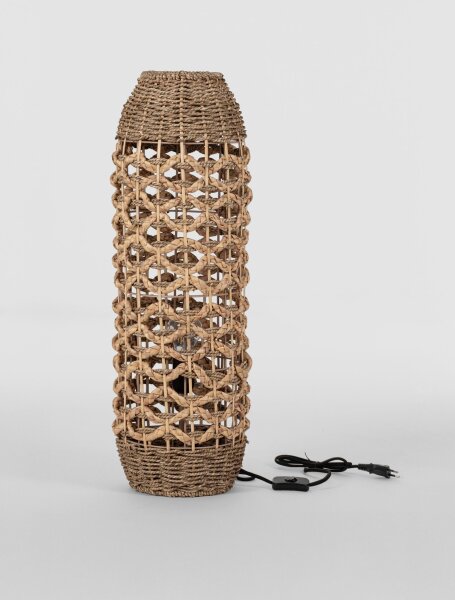 Stehlampe Boho Braun Seegras Wasserhyazinthe E27 70 cm hoch