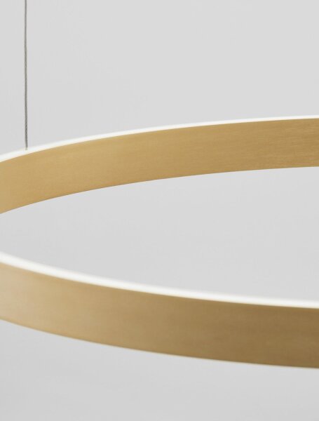 LED Pendelleuchte in Gold gebürstet Ø 80 cm dimmbar Ring