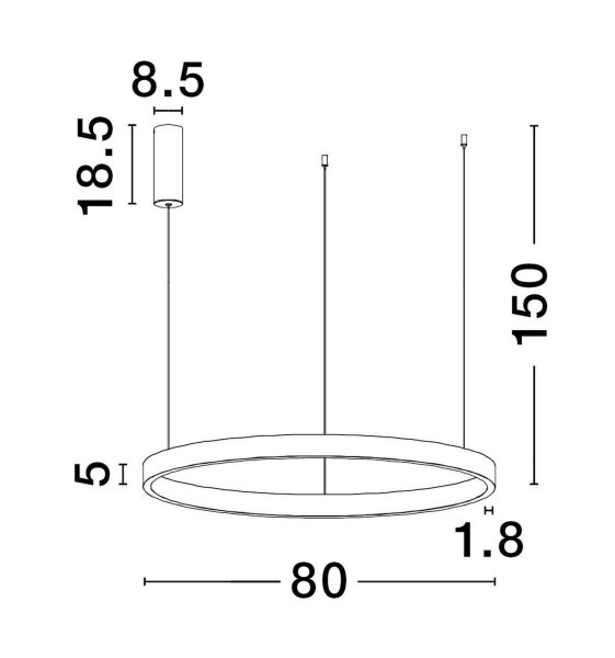 LED Pendelleuchte in Gold gebürstet Ø 80 cm dimmbar Ring