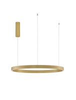 LED Pendelleuchte in Gold geb&uuml;rstet &Oslash; 80 cm dimmbar Ring