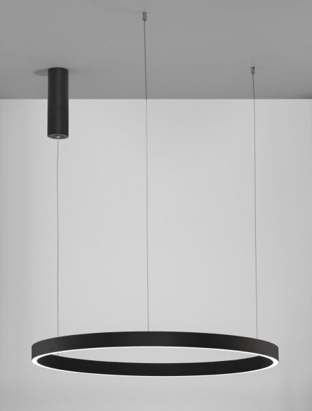 LED Hängeleuchte Schwarz Ø 80 cm dimmbar höhenverstellbar