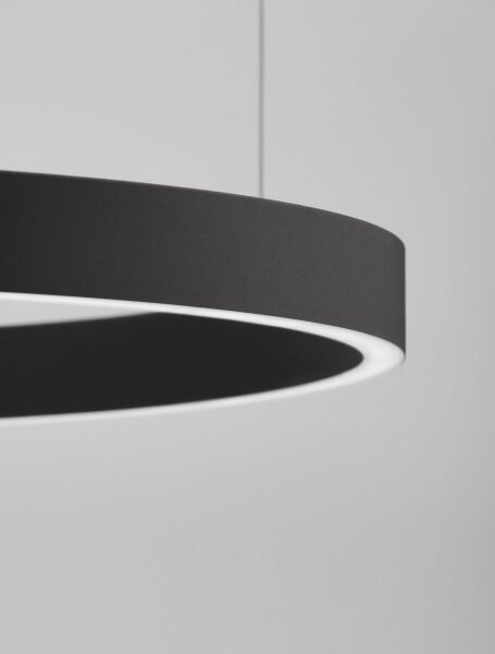 LED Hängeleuchte Schwarz Ø 80 cm dimmbar höhenverstellbar