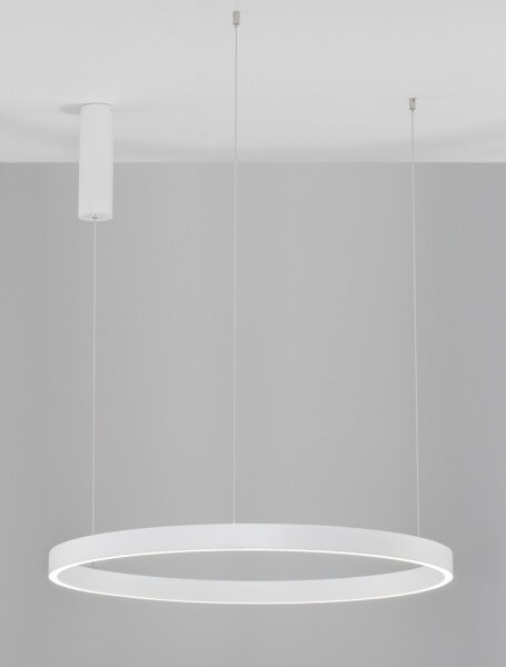 LED Hängeleuchte Weiß Ø 80 cm dimmbar Ring warmweiß HAMLIN