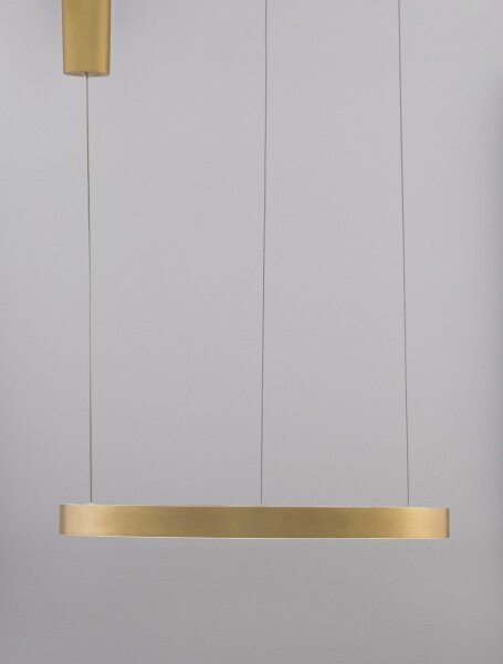 LED Pendelleuchte dimmbar in Gold Ø 60 cm Ring warmweiß