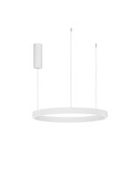 Runde LED H&auml;ngeleuchte Wei&szlig; &Oslash; 60 cm dimmbar Ring warmwei&szlig;