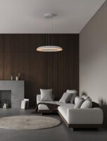 LED Pendelleuchte Weiß Ø 60 cm dimmbar rund...