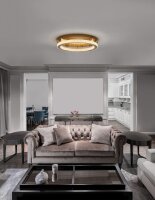 LED Deckenlampe Ring Ø 60 cm in Antik Gold dimmbar...