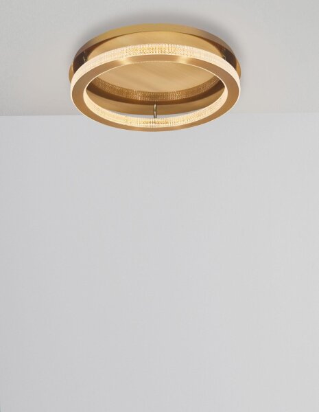 LED Deckenleuchte in Antik Gold Ø 40 cm dimmbar Ring HARRIS