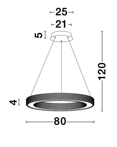 LED Hängeleuchte in Antik Gold Ø 80 cm dimmbar Ring warmweiß