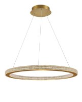 LED H&auml;ngeleuchte in Antik Gold &Oslash; 80 cm dimmbar Ring warmwei&szlig;