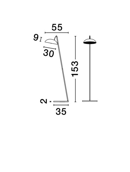 LED Stehlampe 153 cm Schwarz dimmbar warmweiß HAVEN Modern