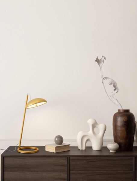 LED Schreibtischlampe in Gold 53 cm dimmbar warmweiß Modern