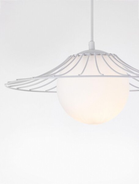 Pendelleuchte rund E27 Ø 36 cm Weiß höhenverstellbar Kugel