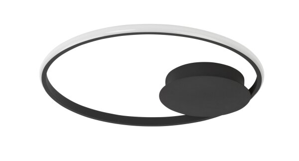 LED Deckenlampe rund Ø 50 cm Schwarz dimmbar warmweiß Modern