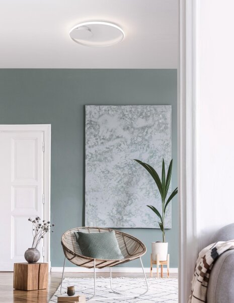 LED Deckenleuchte Weiß Ø 50 cm dimmbar rund warmweiß Modern