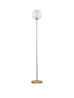 LED Stehlampe rund 162 cm in Gold dimmbar Klarglas...