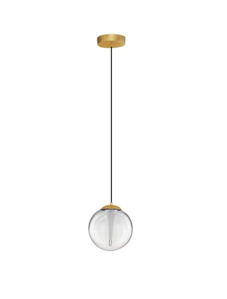 LED Hängelampe in Gold Ø 22 cm dimmbar Klarglas Kugel HEATON