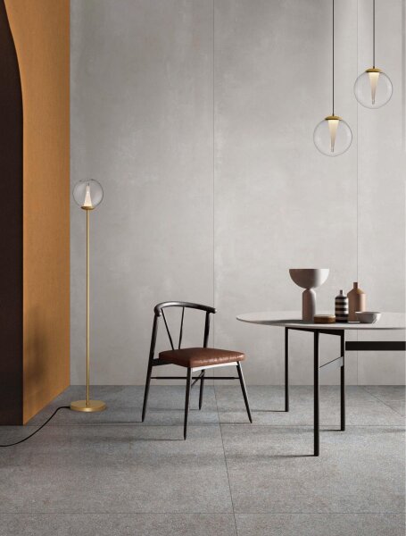 LED Hängelampe in Gold Ø 22 cm dimmbar Klarglas Kugel HEATON
