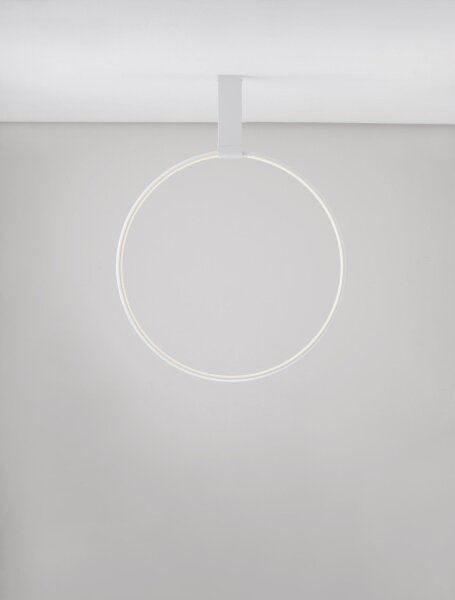 LED Deckenlampe Ring Ø 60 cm Weiß dimmbar schwenkbar Modern
