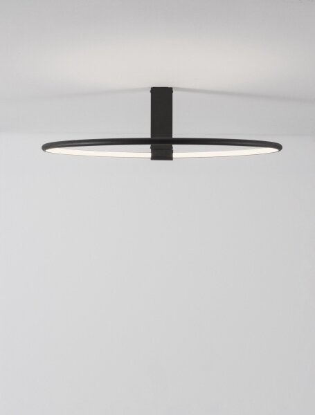 LED Deckenleuchte Schwarz Ø 60 cm dimmbar schwenkbar Ring