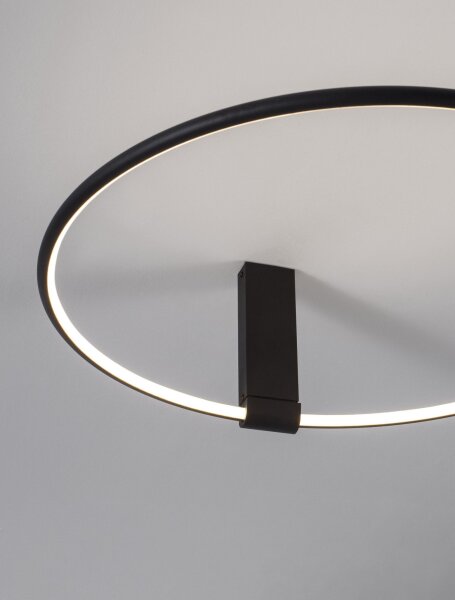 LED Deckenleuchte Schwarz Ø 60 cm dimmbar schwenkbar Ring