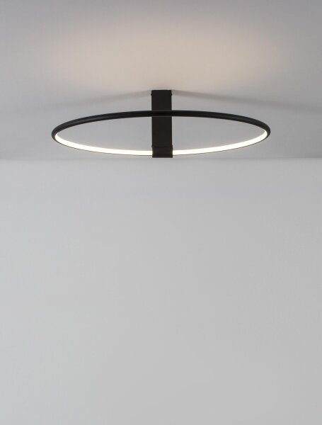 LED Deckenleuchte Schwarz Ø 60 cm dimmbar schwenkbar Ring