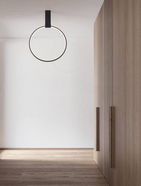 Runde LED Deckenleuchte Schwarz Ø 40 cm dimmbar schwenkbar