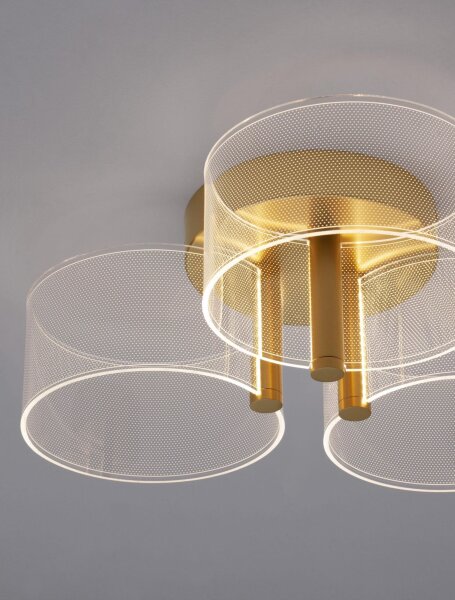 LED Deckenlampe Ø 44 cm in Gold Weiß Metall 3 flammig Modern