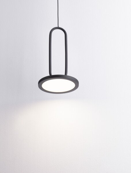 LED Pendelleuchte Ø 13 cm Schwarz höhenverstellbar warmweiß
