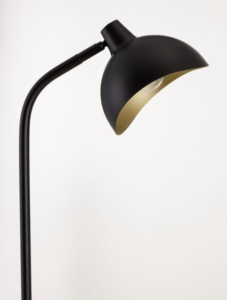 Stehlampe E14 150 cm in Schwarz Gold schwenkbar Retro Metall