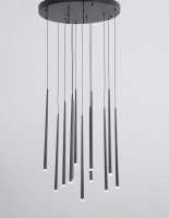 LED Hängelampe Schwarz 50 cm breit 12 flammig...