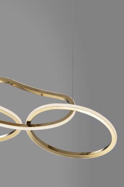 LED Pendelleuchte Ring 100 cm lang in Gold dimmbar Design