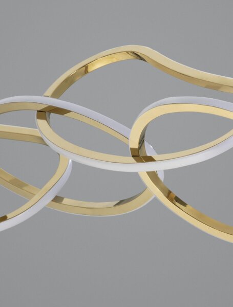 LED Pendelleuchte Ring 100 cm lang in Gold dimmbar Design