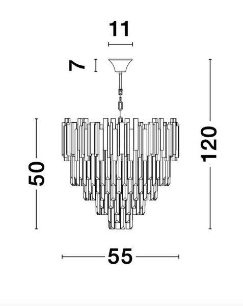 Hängeleuchte in Gold Ø 55 cm E14 höhenverstellbar Klassisch