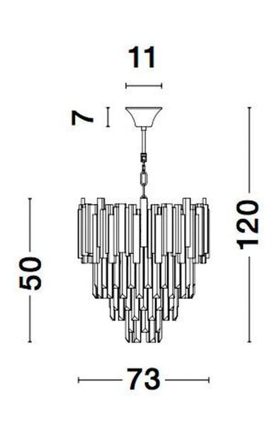 Hängelampe E14 Ø 73 cm in Gold höhenverstellbar Klassisch
