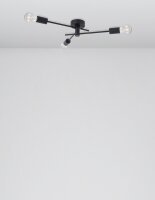 Deckenlampe E27 Ø 56 cm Schwarz Retro Metall 3...