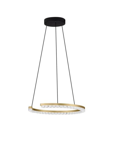 LED Hängeleuchte Ø 46 cm in Schwarz Gold dimmbar Ring Modern